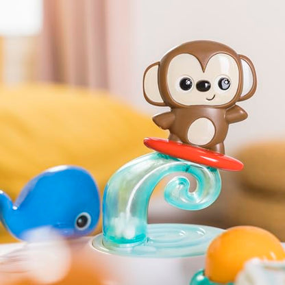 Bright Starts, Around We Go 2-in-1 Walk-Around Activity Centre and Play Table - Tropic Cool, Walker with Music, Lights and Interactive Toys, Removable Seat, Ages 6 Months Plus