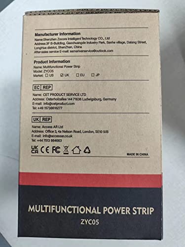 Tower Extension Lead, (3250W 13A) Extension Tower 8 AC Outlets & 4 USB Ports, Surge Protection Extension Lead with 4 Independent Switch, 17W USB C Ports Extension Cable 3M for Office, Home, Kitchen