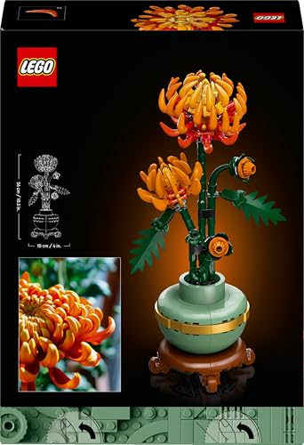 LEGO Botanicals Chrysanthemum Artificial Flower Building Set - Faux Plant Gift for Mothers - Creative Model Kit for Adults to Build - Home Office Decor from the Botanical Collection - 10368