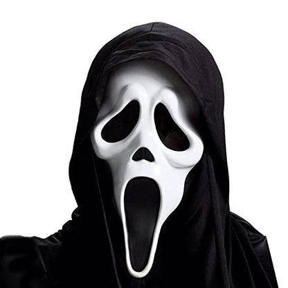 Scream 4 Ghost Face Mask With Shroud - Adult Accessory, Black Halloween Halloween
