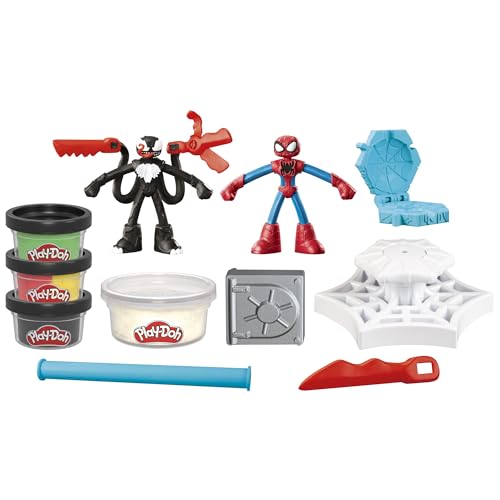 Play-Doh Spider-Man Launch & Slice Battle Playset, Non-Toxic Modelling Compound Set for Boys and Girls, Creative Toys for 4+ Year Old Kids