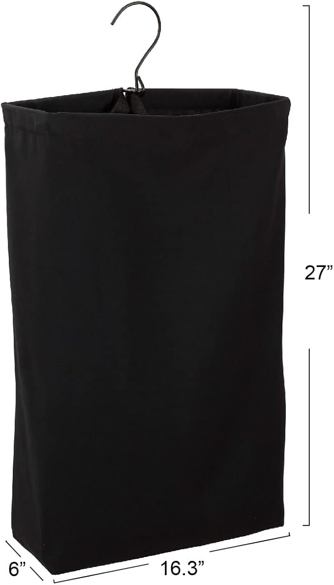 Household Essentials Door Hanging Laundry Bag, Washable Canvas Bag