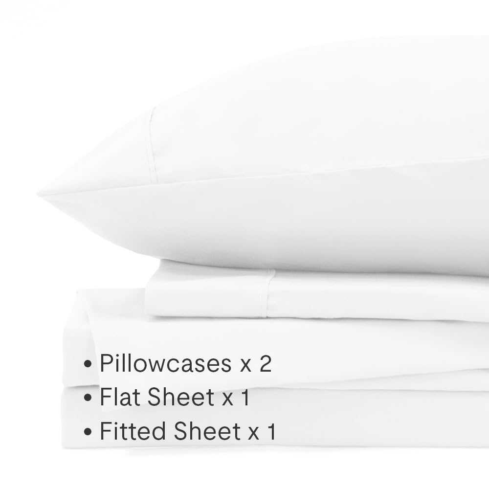 Jennifer Adams Eternal Sheet Set, 4-Piece Microfiber Sheets & Pillowcases - Ultra-Soft, Breathable and Wrinkle-Resistant (White, King)