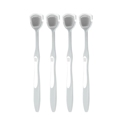 DR PERFECT Soft Tongue Brush Scraper Cleaner Helps Fight Bad Breath Clean Your Tongue Without Hurt Pack Of 4 (GREEN PURPLE BLUE PINK)