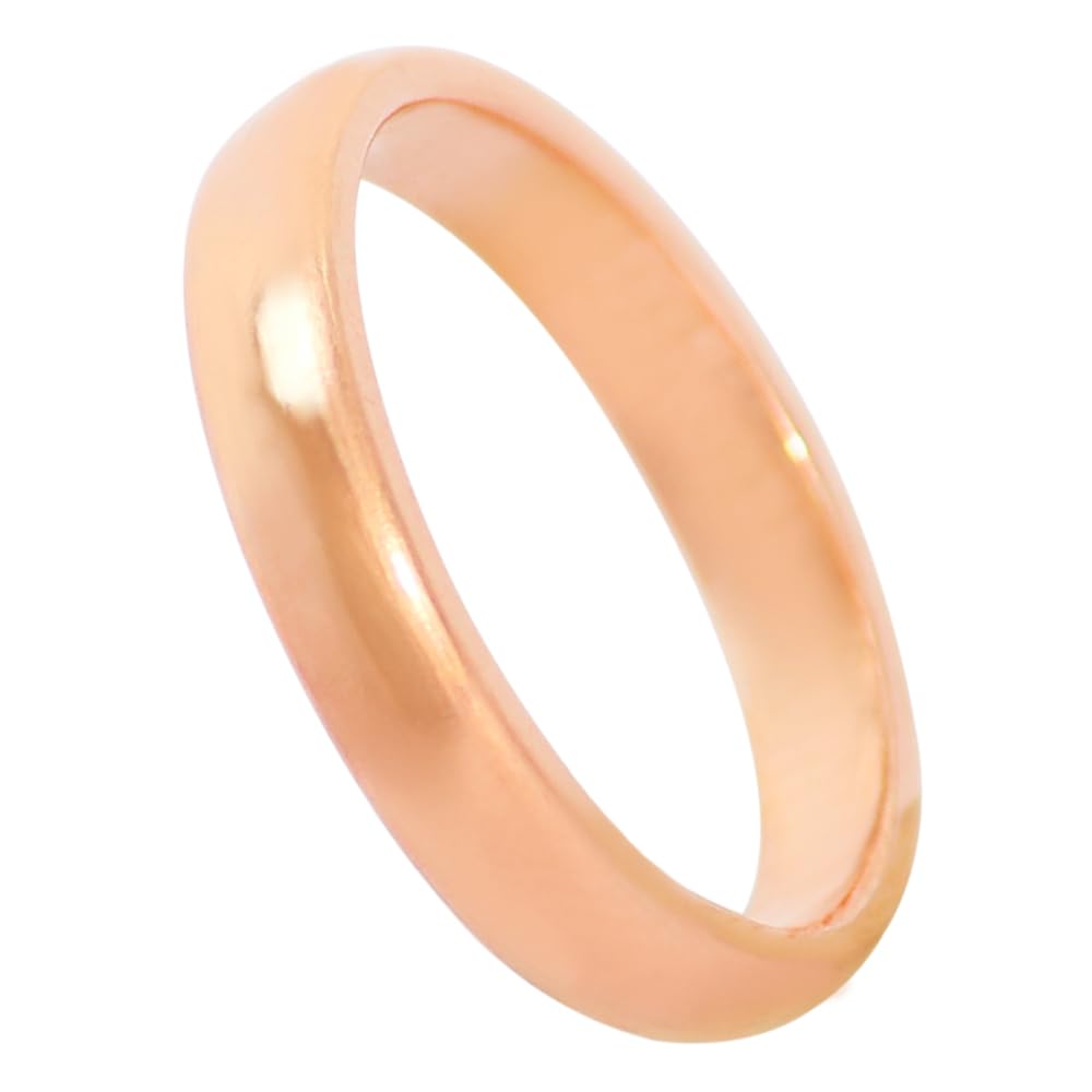 Krishnaa Jewels Pure Copper Handmade Classic Band Ring Ethnic Gift Jewelry for Men and Women (3.5)