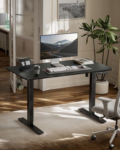 Marsail Standing Desk Adjustable Height Stand up Home Office Desk,‎ 48x24 Inch Electric Standing Computer Desk, with 4 Memory Presets, Headphone Hook, Cable Organizer, Black