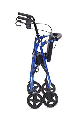 Drive Devilbiss R8 Blue Aluminium Rollator with Padded Seat and Vinyl Underseat Bag