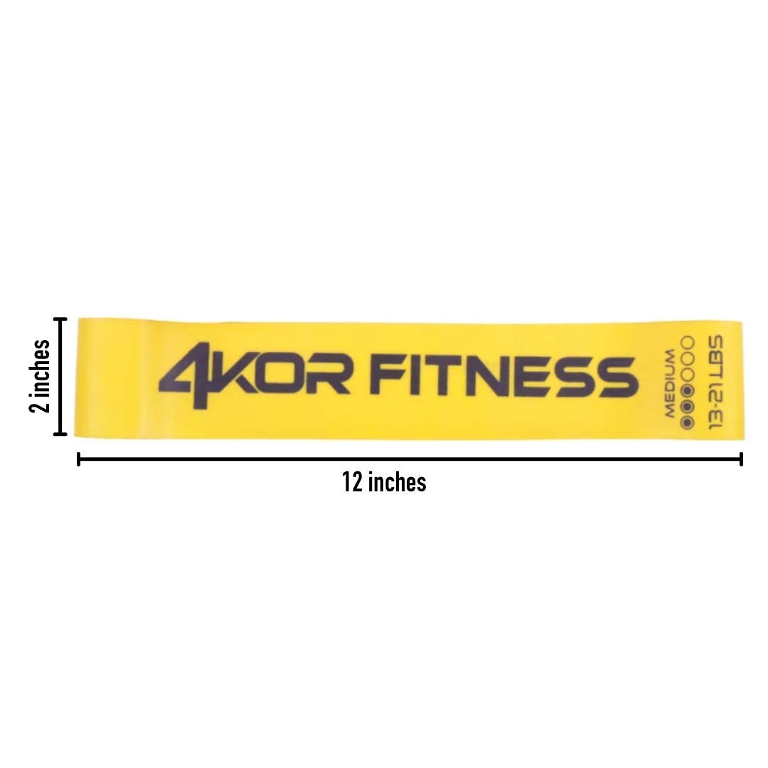 Resistance Loop Band Set by 4KOR Fitness, Perfect for Crossfit, Yoga, Physical Therapy, and Booty Building (6 Piece Miniband Set (2" x 12"))