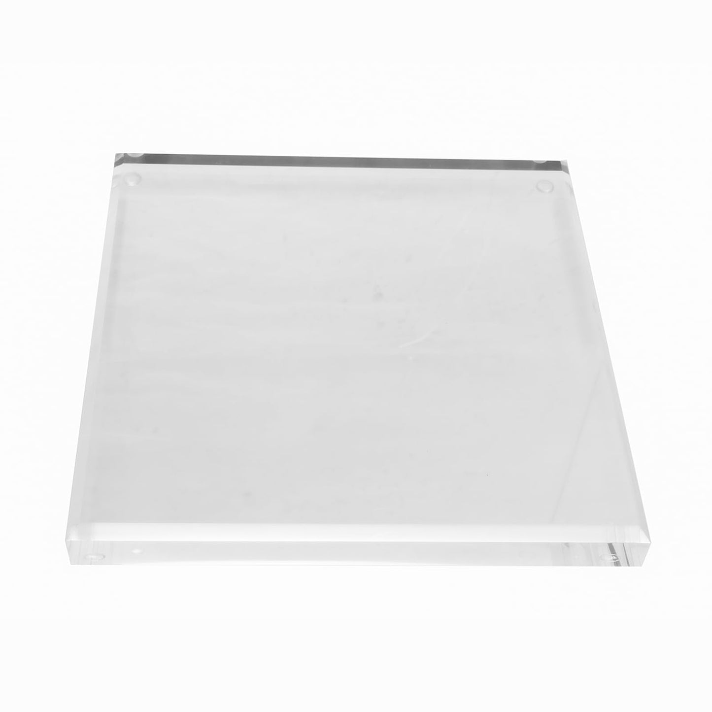 CiaoHER 1in Thickness Beveled Acrylic Square Display Block Clear Polished Pedestal Stand Riser (10x10, 1pack)