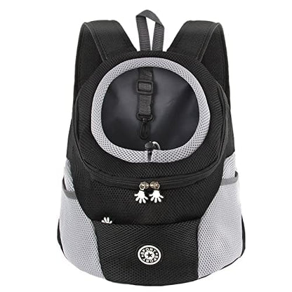 M MUNCASO Dog Carrier Backpack Small Pet Travel Bag Puppy Pet Front Pack with Breathable Head-Out Design and Waterproof Bottom Airline Approved for Outdoor Hiking Travel (M,Black)