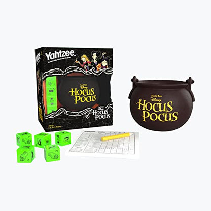 USAOPOLY YAHTZEE: Disney Hocus Pocus | Collectible Witch~'s Caldron Dice Cup Classic Family Game Based on Film Great for Night Officially-Licensed & Merchandise, Black