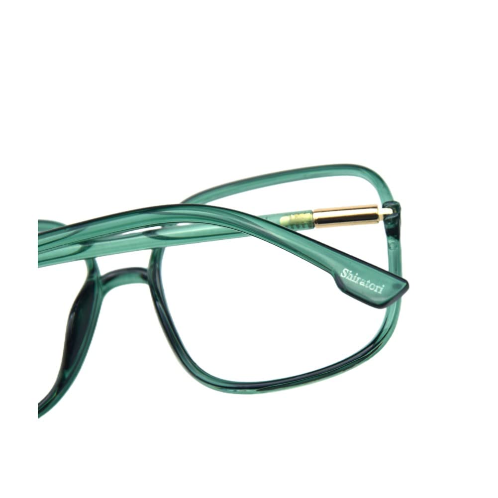 Shiratori Woman's New Retro Blue Light Blocking Glasses Oversized Nerd Eyeglasses Frame Anti Blue Ray Computer Game Glasses Green
