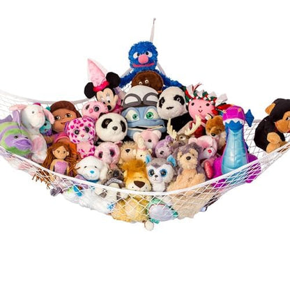 Lilly's Love Teddy Hammock | Toy Hammock for Stuffed Animals | Soft Toy Storage | Cute Room, Bedroom & Home Decor | Large (White)