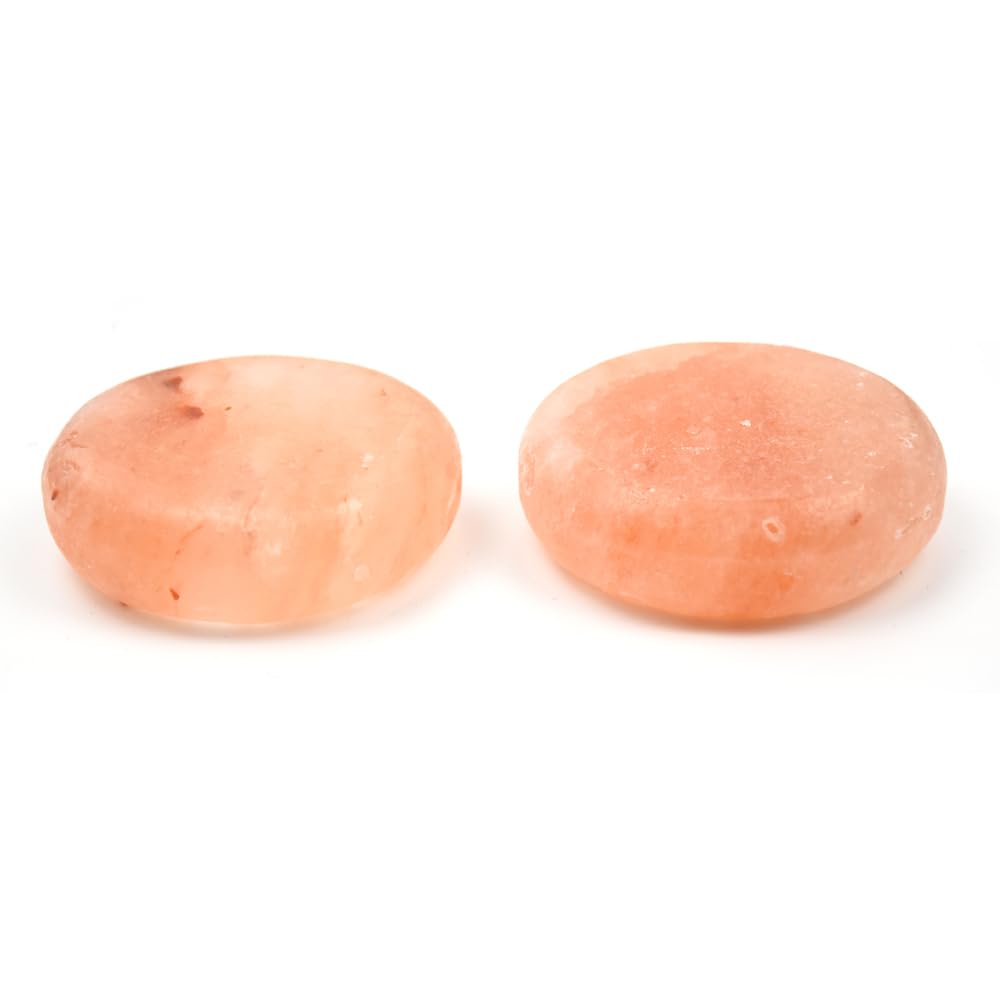 QYLHH 2 Pcs Himalayan Salt Hot Massage Stones Cold Stones Set Warm Rocks Kit for Facial SPA 3.14 * 3.14in