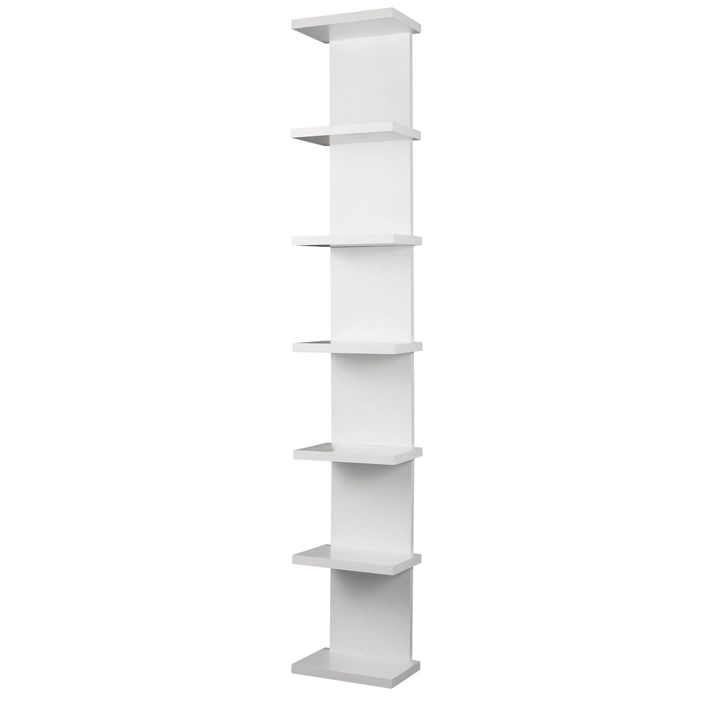 Sibosen 7-Tier Wall Shelf Unit - Compact Display Floating Shelves,Lack Floating Shelf, Vertical Column Wall Decor Mount Float Storage Organizer Tall Tower Shelves for Bedrooms, Living Rooms