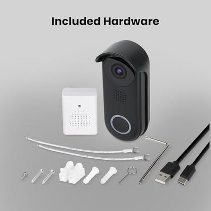 Feit Electric Doorbell Camera, 2.4 GHz WiFi, No Hub, Two-Way Audio, Motion Detection, Night Vision, 1080p HD, Micro SD Card Storage, Wireless Chime Included, Hardwired, CAM/Door/WiFi