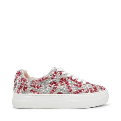 Betsey Johnson Women's Sidny Sneaker, Candy Canes, 6