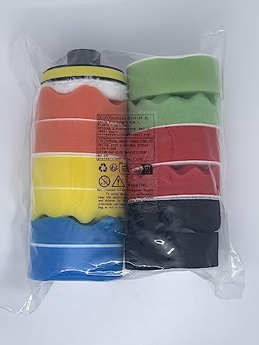 15 Pcs Car Polishing Pads for Drill, Car Polishers and Buffers Sponges Wool Buffing Pads, for Cordless Screwdrivers, Polishing Machines, Auto Polisher, Sanding, Waxing, Drill Attactment