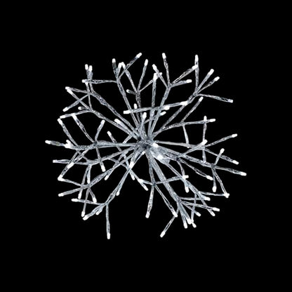 Alpine Corporation 16"H Indoor Holiday 3D Snowflake Hanging Ornament with LED Lights, White , Christmas Decoration