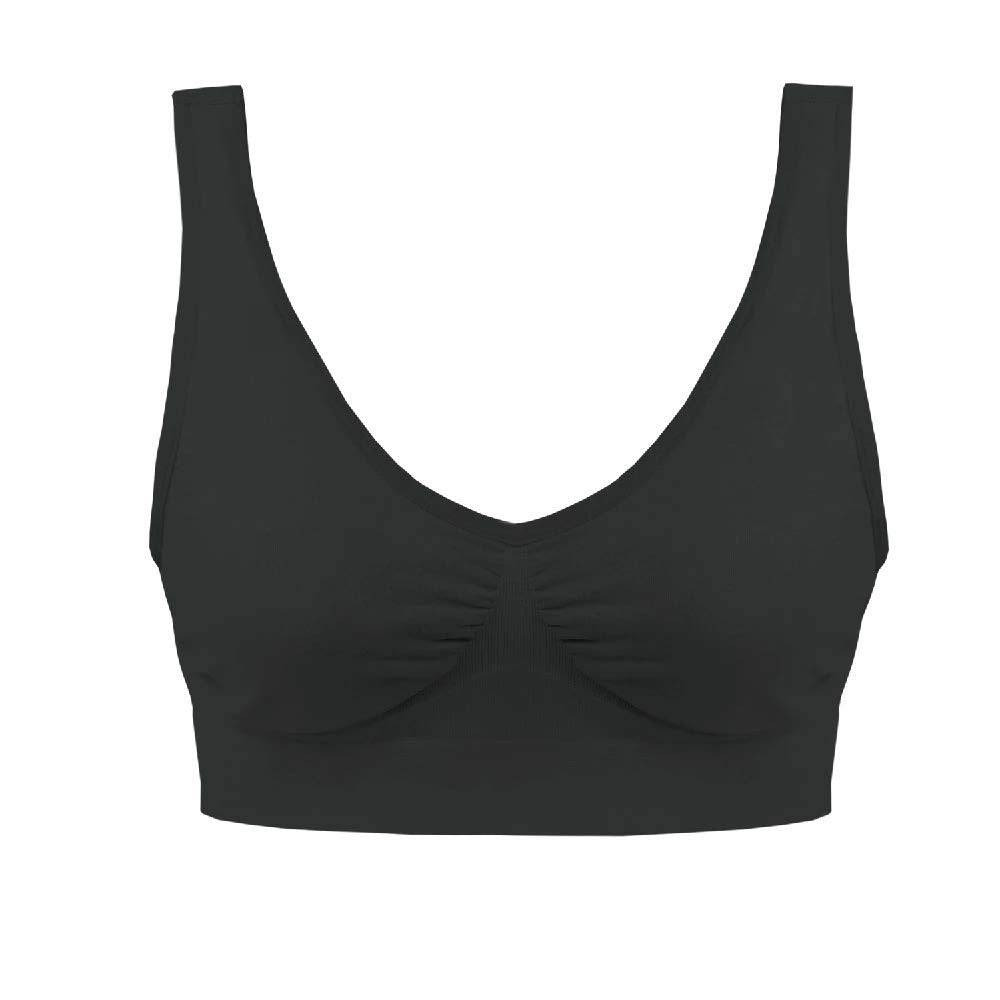 Blu Apparel Multipack Seamless Comfort Bras Sleep Bras Sizes 8-24 Not Padded Wireless (UK, Alpha, L, Regular, Regular, Black/White/Nude 3 Pack)