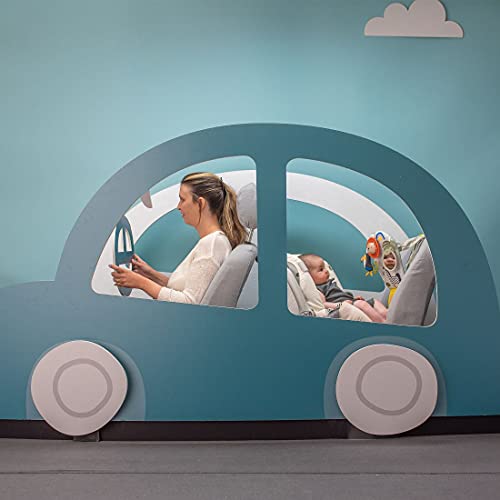 Taf Toys Savannah Play and Kick Car Toy with Sensory Toys. Rear Facing Baby Car Travel Activity Centre. Baby-safe Mirror, Hanging Rattling Toy and Lion Teether. Suitable for Boys & Girls from Birth
