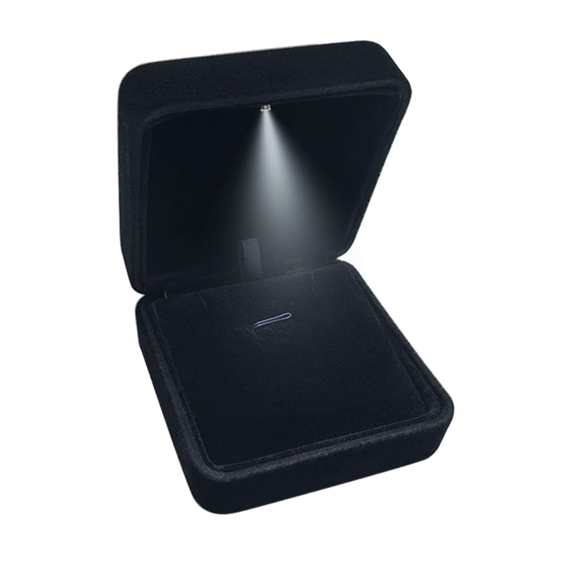 GBYAN Pendant Necklace Box with LED Light, Necklace Gift Box Velvet Jewelry Display Case for Proposal Engagement Wedding and Birthday,Black