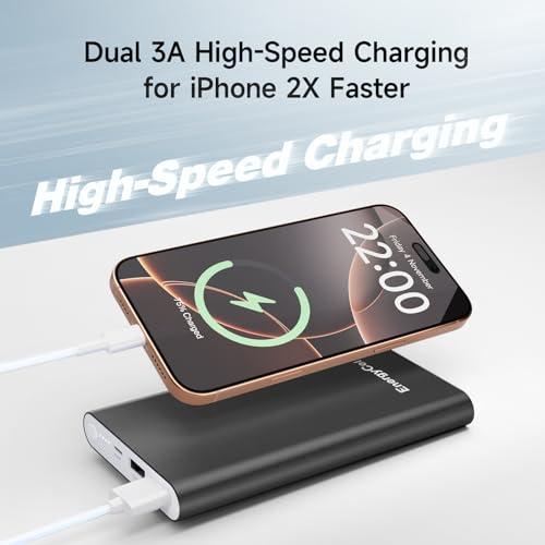 Pilot 4GS Portable Charger 12000mAh Fast Charging Power Bank Dual 3A High-Speed Output Battery Pack Compatible with iPhone 16 15 14 13 12 11 and More (Rose Gold)