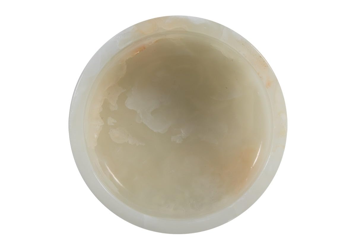Alice Lane Angelo Bowl | White Onyx Catchall Bowl – Handcrafted Decorative Bowl for Entryway, Vanity, or Coffee Table – Modern Onyx Candy Dish & Trinket Dish