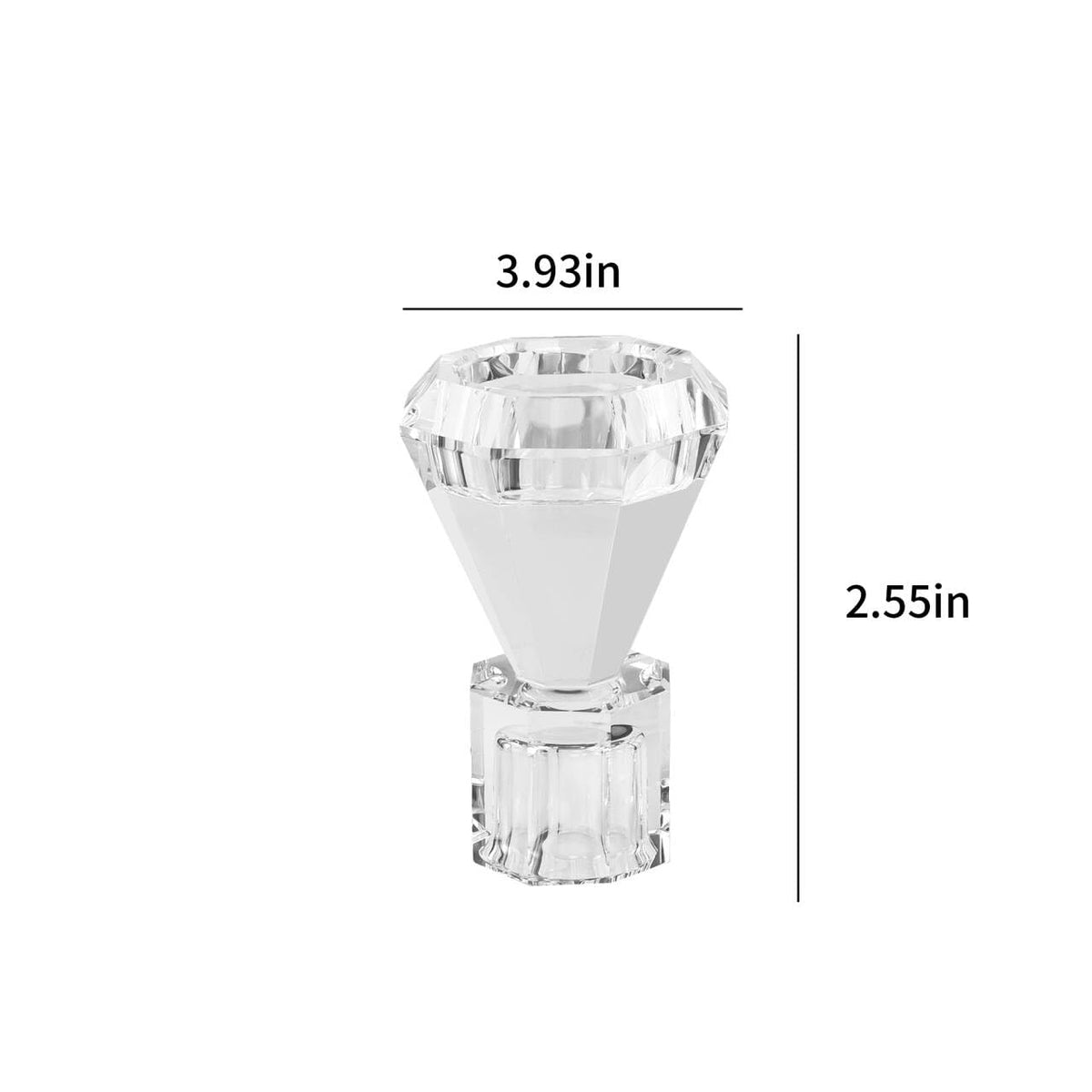 Crystal Candle Holder, Set of 2 Crystal Clear Candlestick Stand for Tealight Candle,Party, Wedding Candle Holder Decoration