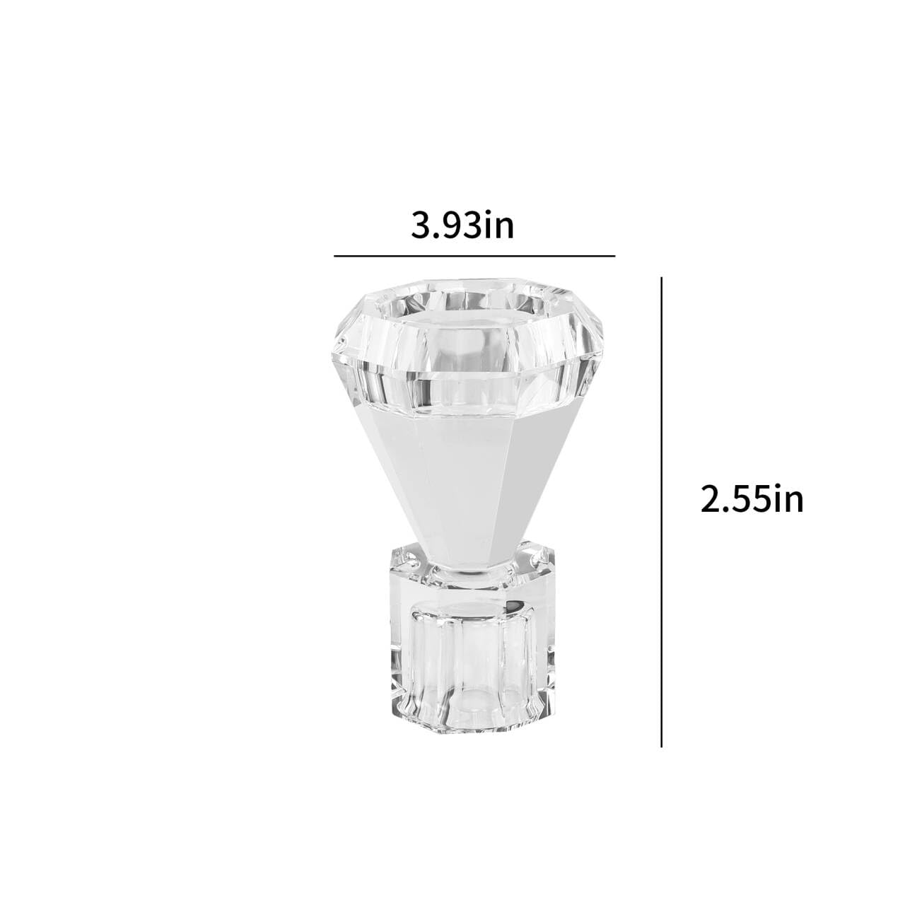 Crystal Candle Holder, Set of 2 Crystal Clear Candlestick Stand for Tealight Candle,Party, Wedding Candle Holder Decoration
