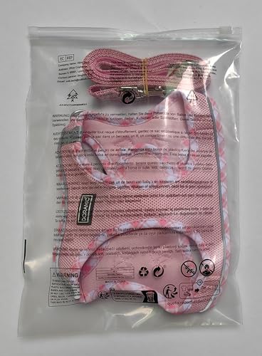 DORAMIO Step-in Dog Harness and Leash Set, Soft Mesh No-Chock Reflective Breathable Easy Walk Lightweight Vest Harnesses with Safety Buckle for Small Dogs, Cats, Puppies (Pink, XXS)