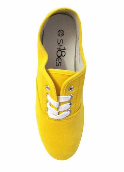 Shoes 18 Womens Canvas Shoes Lace up Sneakers 18 Colors Available 324 Yellow 11