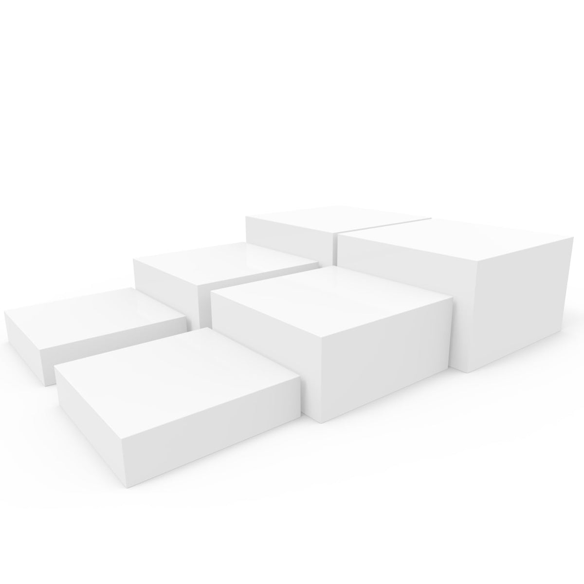 PecMuikee Buffet Risers, Food Risers for Buffet Table, Display Stand Shelf for Catering Dessert Collectibles Jewelry Figures Show, Acrylic Cube Display Nesting Risers with Hollow Bottoms 6PCS