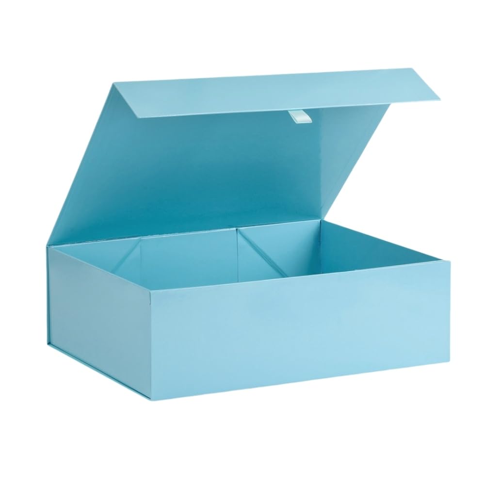 PLINJOY Extra Large Gift Box 16.5x14x5.5 Inches,Blue Gift Boxs for Presents with Lid Magnetic Closure Collapsible,Groomsman Proposal Box,Birthday, Christmas,for Clothes and Large Gifts