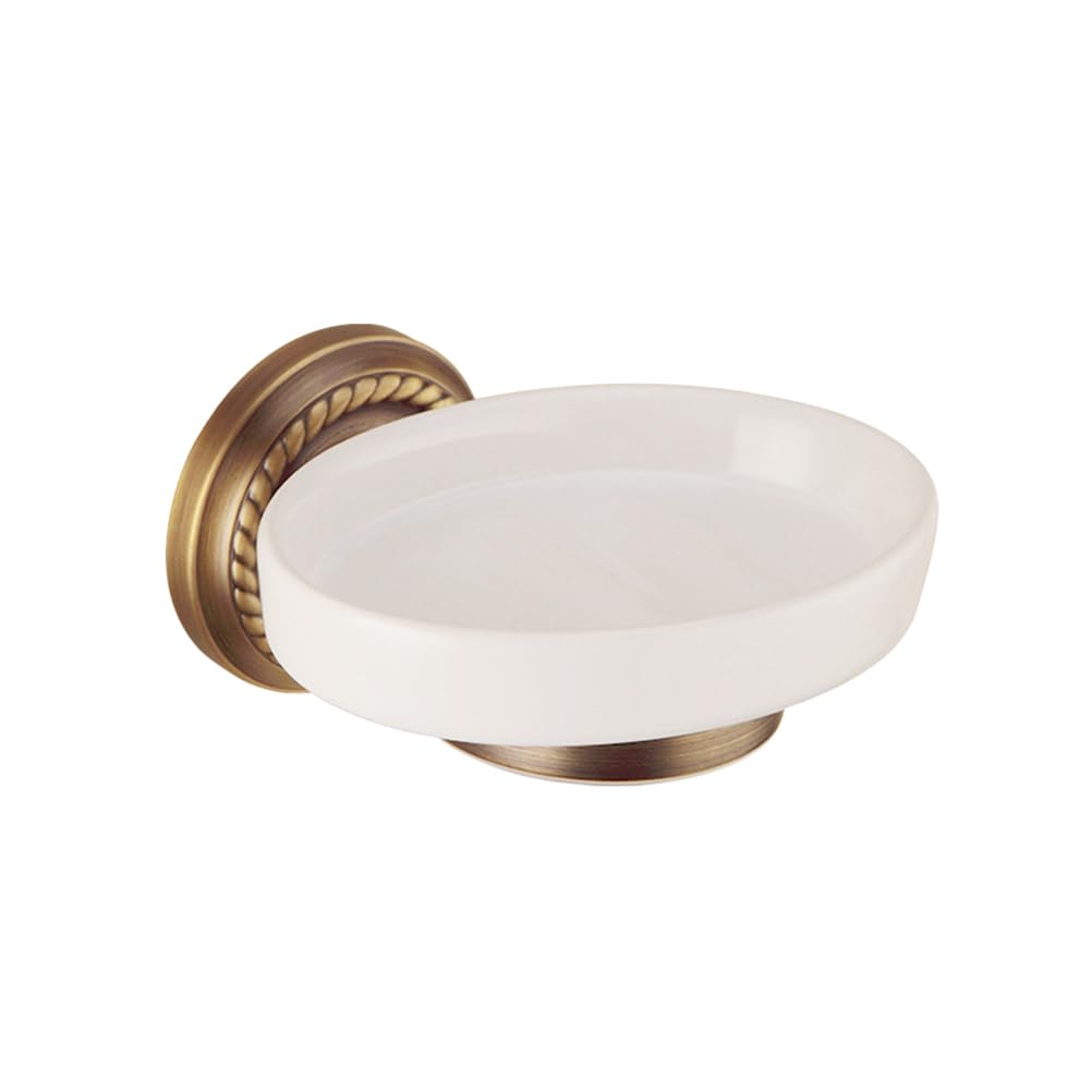 VOSAREA Ceramic Soap Holder Soap Tray Vintage Holder Wall-Mounted Dish Antique Luxury Dish for Shower Wall Rack for Bathroom