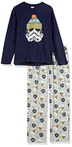 Amazon Essentials Disney | Marvel | Star Wars Men's Flannel Pajama Sleep Sets, Star Wars Winter - Mens, X-Large