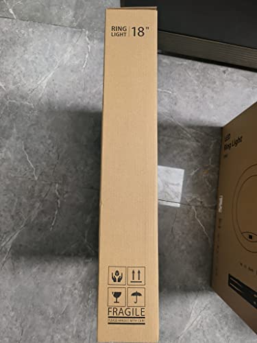 Upgraded 18 inch LED Ring Light with Tripod Stand, Ring Light with Touch Panel for Makeup Studio Portrait YouTube Vlog Video Shooting with Remote Controller, CRI>90