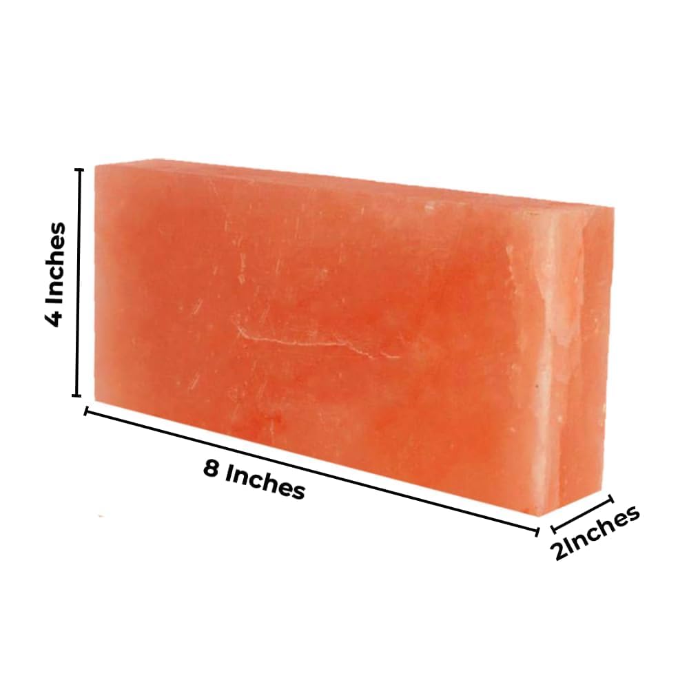 ZK Himalayan Salt Tiles 8x4x1 for Spa, Sauna- Pack of 4 Salt Bricks for Building Salt Wall, Natural Himalayan Pink Salt Block and Home Décor and Dye Project