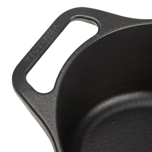 Victoria Dutch Oven Pot and Pan Induction Enamelled Cast Iron 31 cm Oval, Set of 2 Cocotte 5.7 L, PTFE and PFOA Free, Suitable for Fire, Barbecue, Oven, Ceramic Hob, Gas