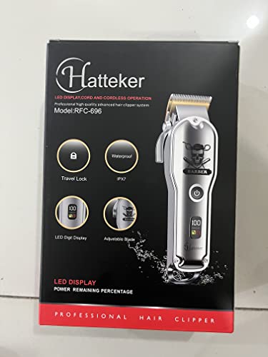 Hatteker Hair Cutting Kit Pro Hair Clippers for Men Professional Barber Clippers IPX7 Waterproof Cordless Beard Trimmer Hair Trimmer