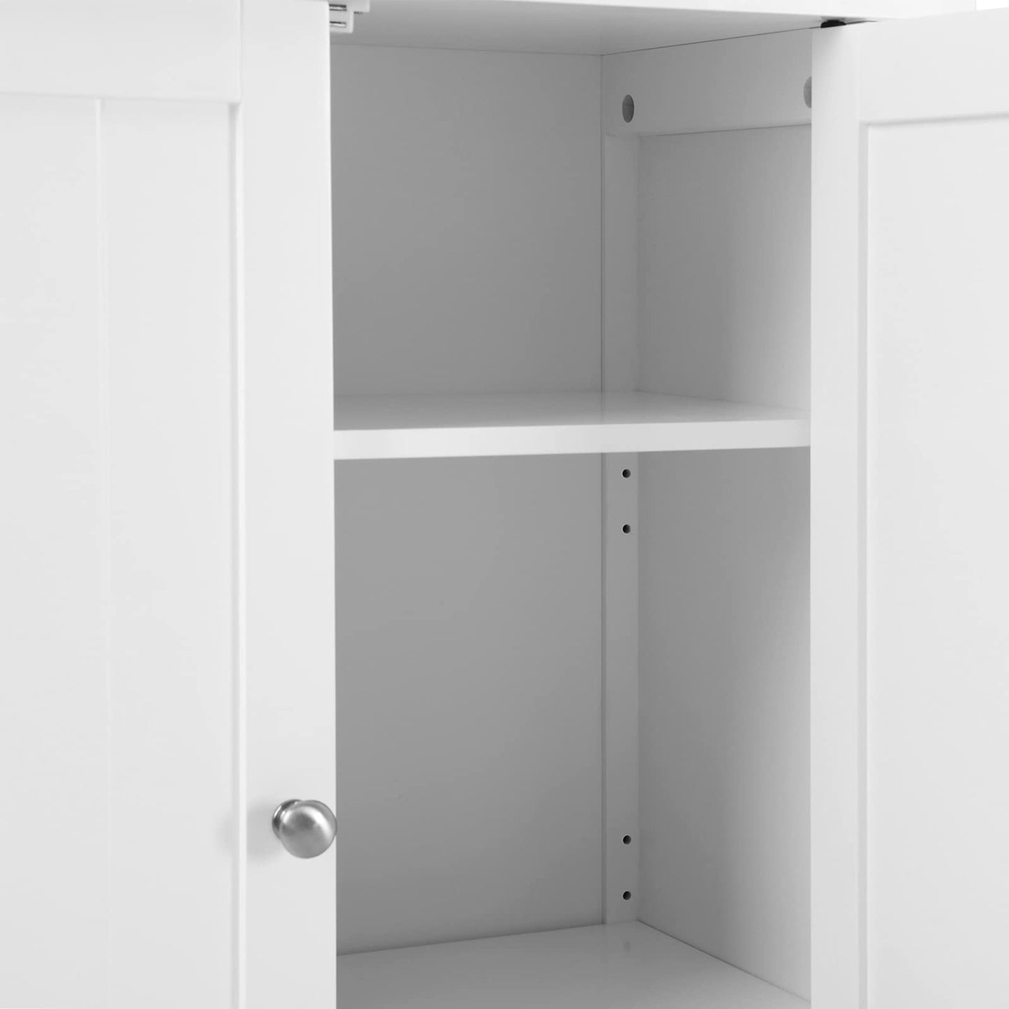 VASAGLE Freestanding Bathroom Floor Storage Cabinet, Storage Cupboard, Bathroom Storage Unit, with 2 Adjustable Shelves, 30 x 60 x 80 cm, White BCB60W