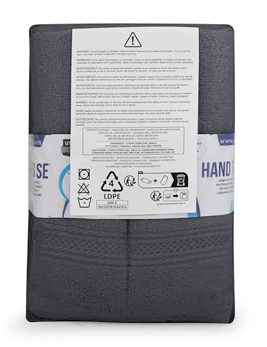 Utopia Towels - Premium Hand Towels - 100% Combed Ring Spun Cotton, Ultra Soft and Highly Absorbent, Extra Large Thick Hand towels 41 x 71 cm, Hotel & Spa Quality Hand Towels (6-Pack) (Grey)