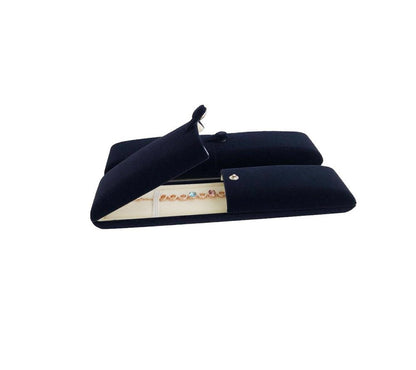 Svea Display Premium Grade Jewelry Gift Box for Bracelet Necklace Navy Blue Velvet Present Modern Elegant Store Gallery Present (Jewelry is not included)
