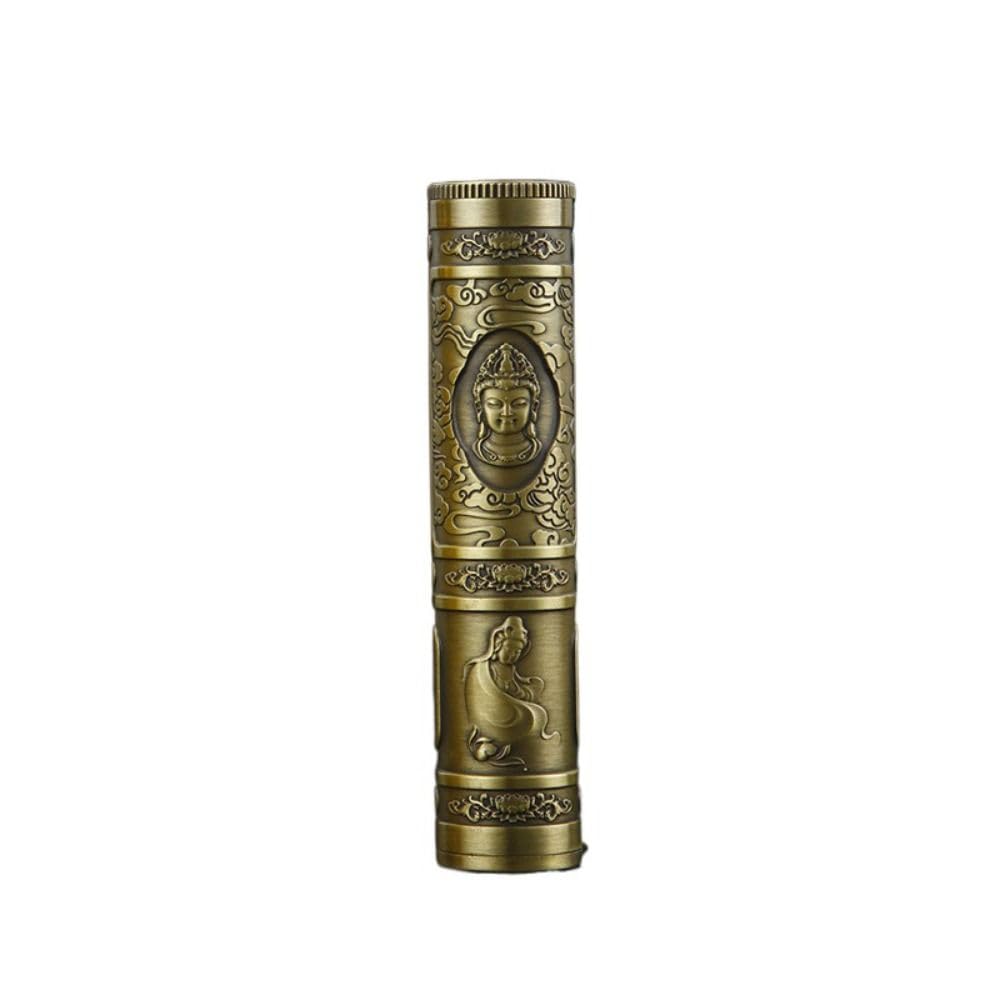 Leadigol Small Copper Incense Storage Box and Burner Holder,12cm Stick Case and Container
