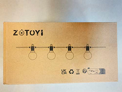 ZOTOYI LED Outdoor String Lights Mains Powered, 50Ft Waterproof IP65 Garden String Lights, 25+2 G40 Globe Bulbs(2 Spare), Shatterproof Festoon Lights for Outside Bistro Backyard Party Cafe
