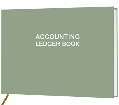 Accounting Ledger Book - Ledger Book for Small Businesses Bookkeeping & Personal Use, Expense Tracker Notebook for Tracking Money, Expenses, Deposits & Balance, 7" x 10", Green