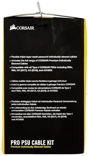 CORSAIR CP-8920222 Premium Individually Sleeved PSU Cables Pro Kit – Red, 2 Year Warranty, Black