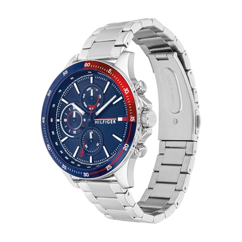 Tommy Hilfiger Analogue Multifunction Quartz Watch for Men with Silver Stainless Steel Bracelet - 1791718