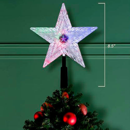 Kurt Adler LED Color-Changing Light Star Treetop, 8.5-Inch