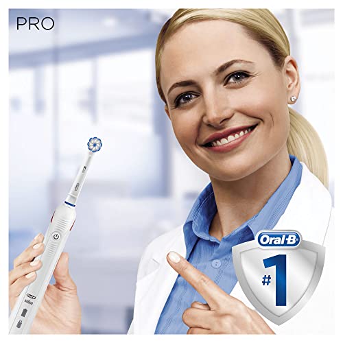 Oral-B Pro 3 Electric Toothbrush with Smart Pressure Sensor, Gifts for Women/Men, 2 Toothbrush Heads, 2 Modes with Sensitive Clean, Travel Case, 2 Pin UK Plug, 3000, White